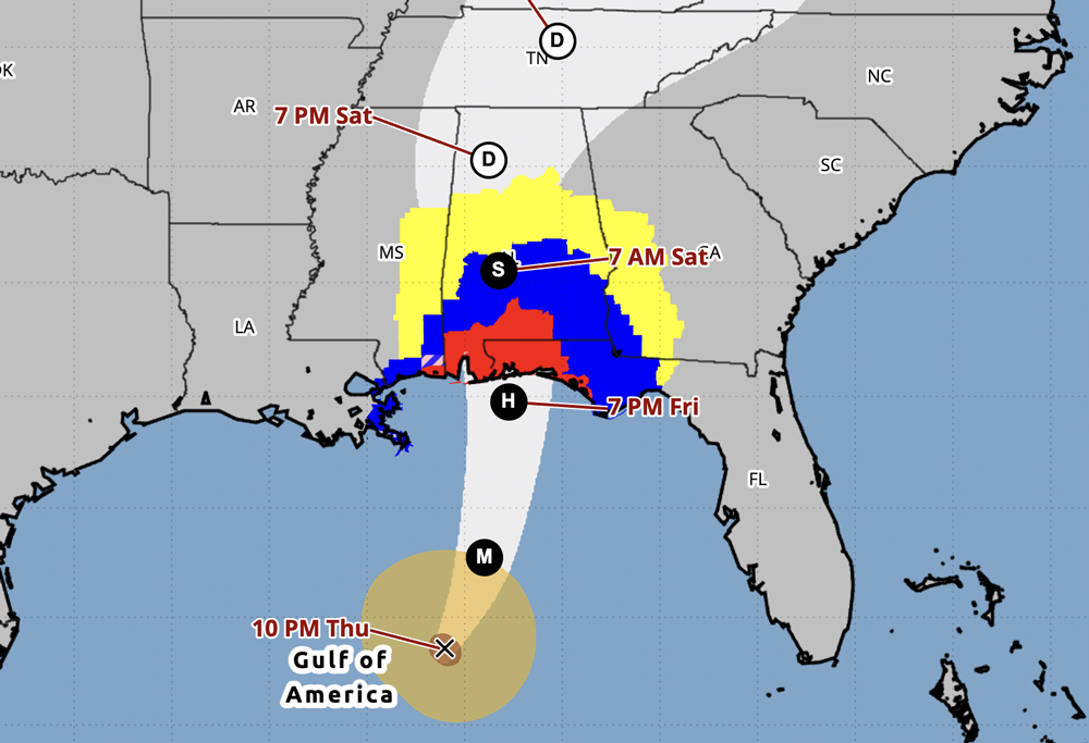 Hurricane path